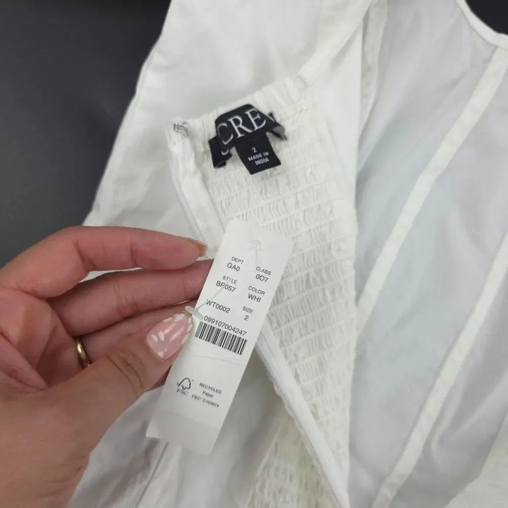 NWT J Crew Puff-sleeve squareneck top White cotton poplin Milkmaid Cottagecore 2
